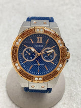 Guess Limelight Quartz Analog Blue Dial Blue Denim Strap Watch For Women - W0775l10 Buy Now By Guess
