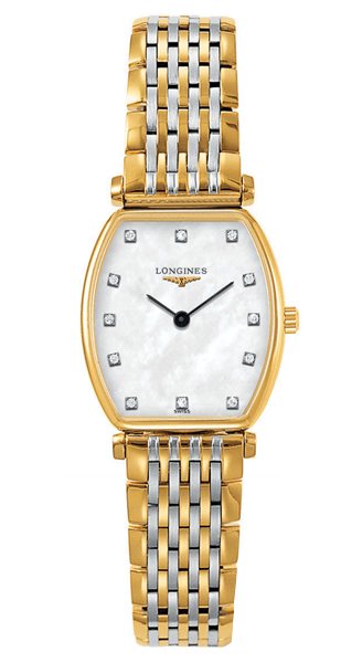 Shop Longines La Grande Classique White Dial Two Tone Mesh Bracelet Watch for Women - L4.205.2.87.7 in USA