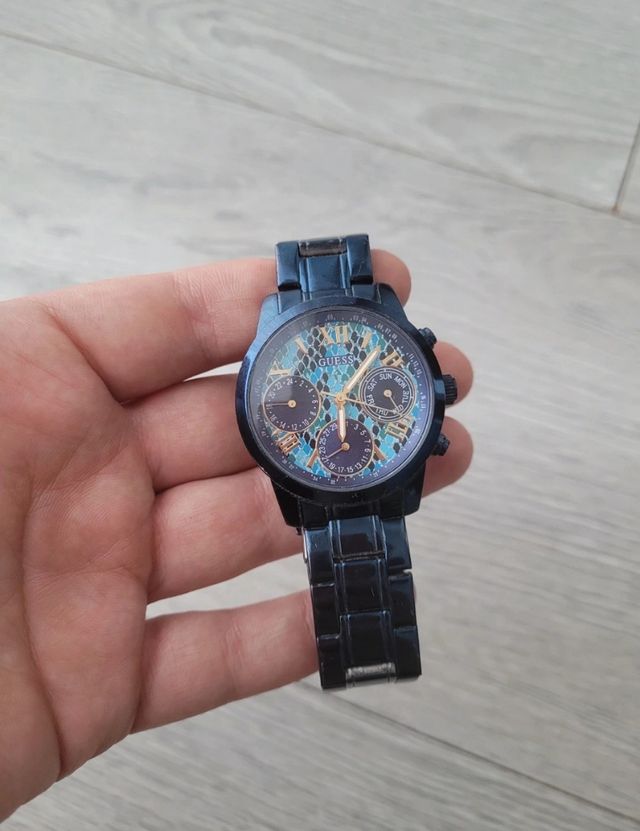 Guess Sunrise Multifunction Blue Dial Blue Steel Strap Watch for Women - W0448L10 Buy Now By Guess