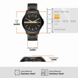 Armani Exchange Hampton Chronograph Black Dial Black Steel Strap Watch For Men - AX2413
