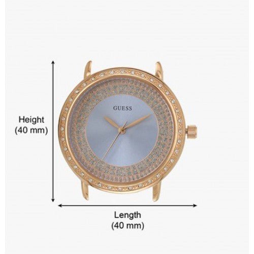 Shop Guess Willow Crystal Blue Dial Rose Gold Mesh Bracelet Watch For Women - W0836L1 in USA