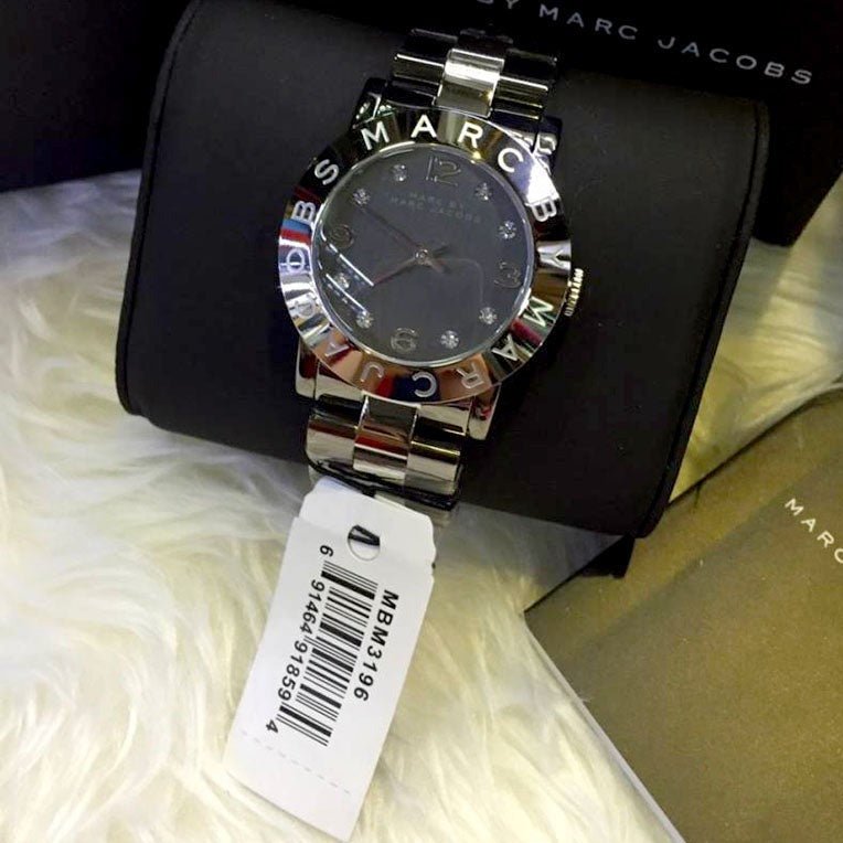 Marc Jacobs Amy Grey Dial Grey Steel Strap Watch for Women - MBM3196 Buy Now By Marc Jacobs
