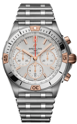 Breitling Chronomat B01 42 White Dial Silver Steel Strap Watch for Men - IB0134101G1A1