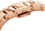 Daniel Wellington Iconic Link Black Dial Rose Gold Steel Strap Watch for Women - DW00100210