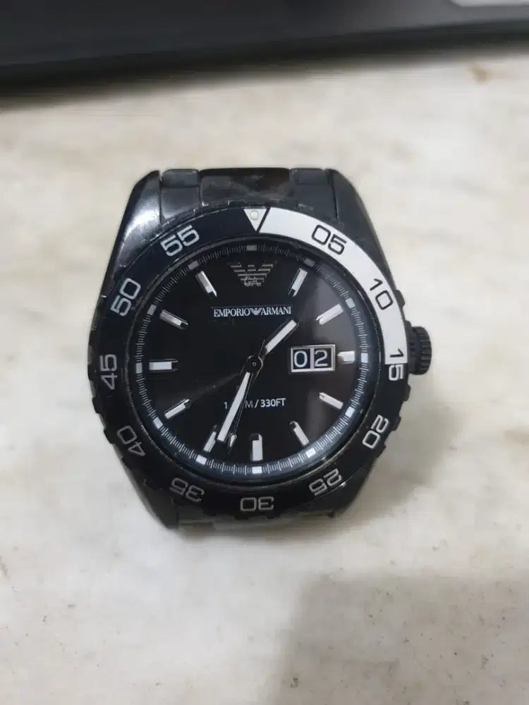 Emporio Armani Sportivo Quartz Black Dial Black Steel Strap Watch For Men - AR6049 Buy Now By Emporio Armani