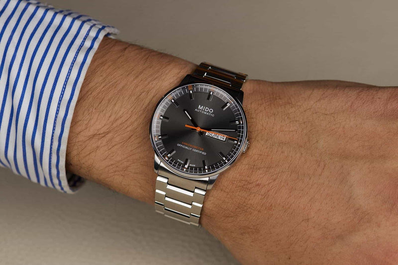 Mido Commander II Automatic Chronometer Grey Dial Silver Steel Strap Watch For Men - M021.431.11.061.01 Buy Now By Mido