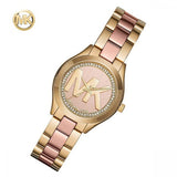 Michael Kors Mini Slim Runway Rose Gold Dial Two Tone Steel Strap Watch for Women - MK3650 Buy Now By Michael Kors