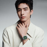 Emporio Armani Meccanico Automatic Green Dial Silver Steel Strap Watch For Men - AR60053