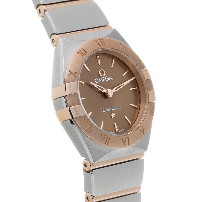 Shop Omega Constellation Quartz Brown Dial Silver Steel Strap Watch for Women - 131.20.25.60.13.001 in USA