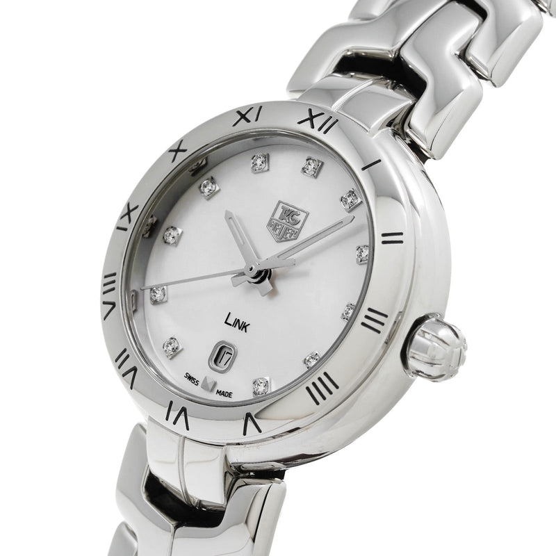 Shop Tag Heuer Link Diamonds Mother of Pearl Dial Silver Steel Strap Watch for Women - WAT1417.BA0954 in USA