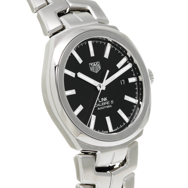 Shop Tag Heuer Link Quartz Black Dial Silver Steel Strap Watch for Women - WBC2110.BA0603 in USA
