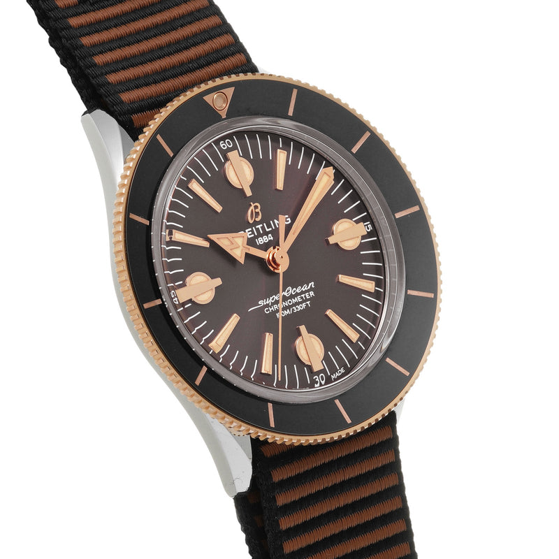 Breitling Superocean Heritage '57 Outerknown Limited Edition Brown Dial Brown NATO Strap Watch for Men - U103701A1Q1W1