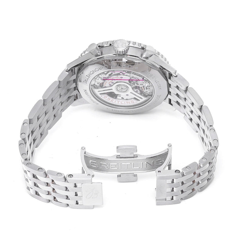 Shop Breitling Navitimer B01 Chronograph 46 Blue Dial Silver Steel Strap Watch for Men - AB0137211C1A1 in USA