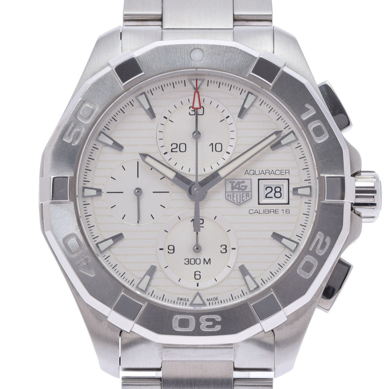 Tag Heuer Aquaracer Caliber 16 Automatic Chronograph White Dial Silver Steel Strap Watch for Men - CAY2111.BA0927 Buy Now By Tag Heuer