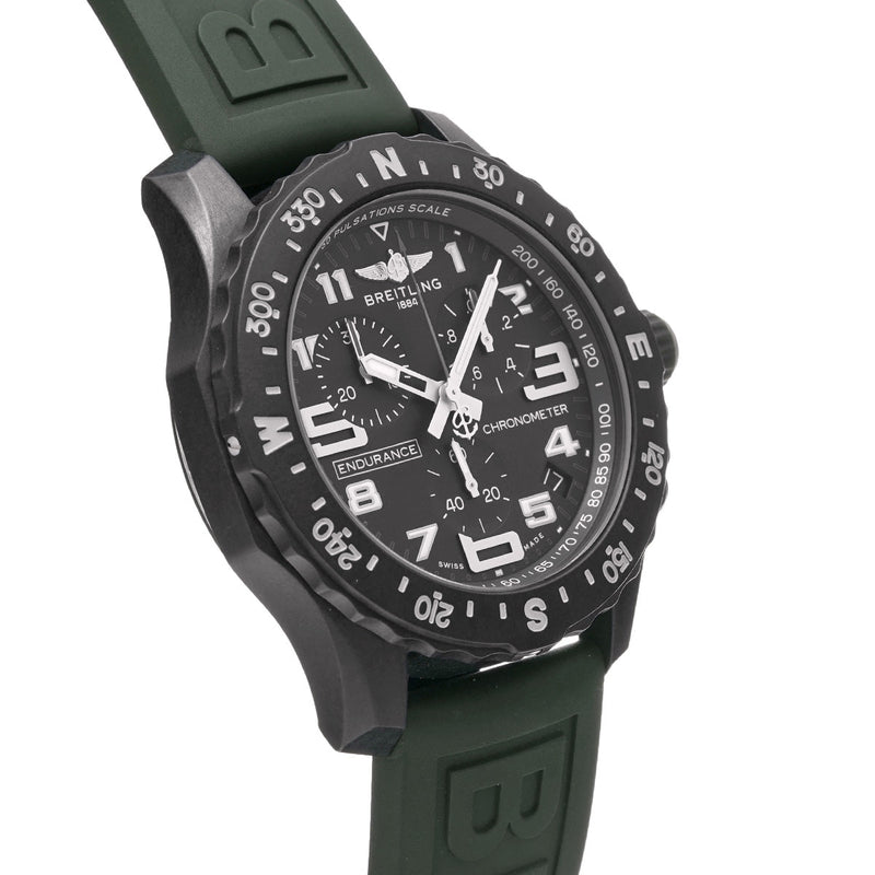 Breitling Endurance Pro Black Dial Green Rubber Strap Watch for Men - X82310D31B1S1