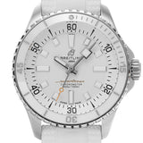 Breitling Superocean Automatic 36 White Dial White Rubber Strap Watch for Men - A17377211A1S1