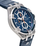 Maurice Lacroix Aikon Chronograph Blue Dial Blue Leather Strap Watch For Men - AI1018-SS001-432-4 Buy Now By Maurice Lacroix