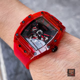 Guess Phoenix Multifunction Black Dial Red Rubber Strap Watch for Men - GW0203G5 Buy Now By Guess