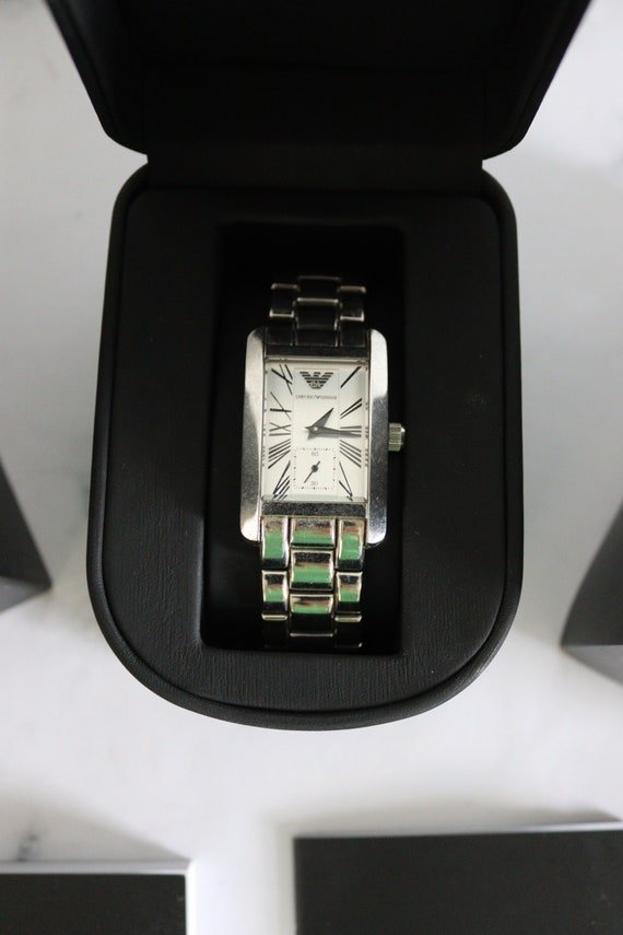 Emporio Armani Classic White Dial Silver Steel Strap Watch For Men - AR0145 Buy Now By Emporio Armani