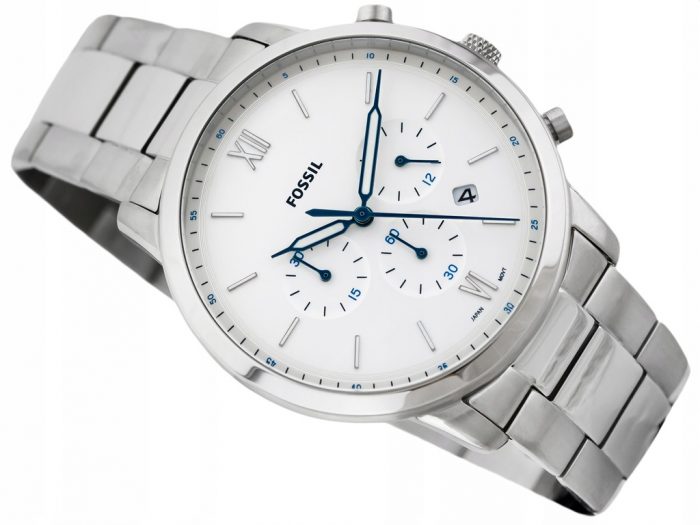 Fossil Neutra Chronograph White Dial Silver Steel Strap Watch for Men - FS5433 Buy Now By Fossil