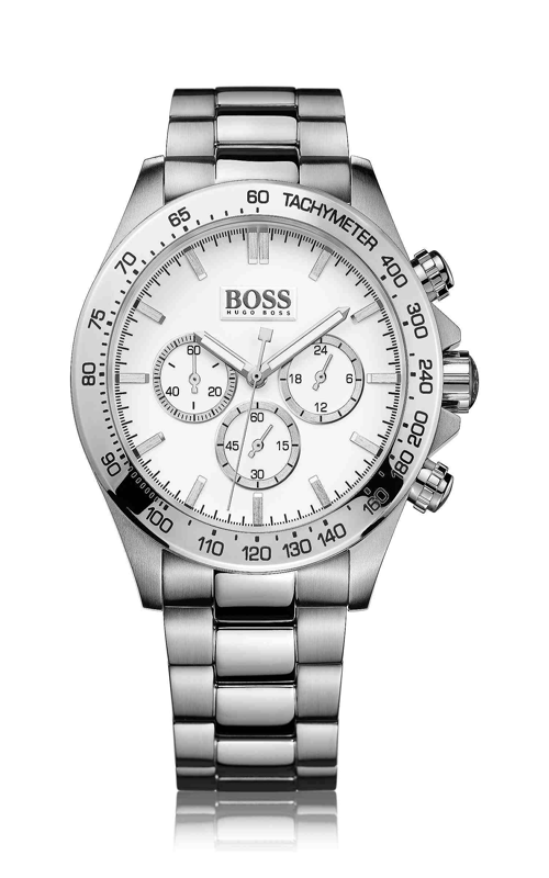 Hugo Boss Ikon Chronograph White Dial Silver Steel Strap Watch for Men - 1512962 Buy Now By Hugo Boss