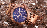 Michael Kors Bel Aire Blue Dial Rose Gold Steel Strap Watch for Women - MK5410 Buy Now By Michael Kors