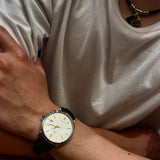 Shop IWC Portofino Automatic White Dial Black Leather Strap Watch for Men - IW356517 in USA