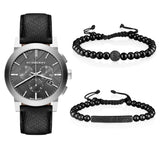 Burberry The City Grey Dial Black Leather Strap Watch for Men - BU9359 Buy Now By Burberry