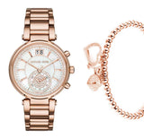 Michael Kors Sawyer Mother of Pearl White Dial Rose Gold Steel Strap Watch for Women - MK6282 Buy Now By Michael Kors