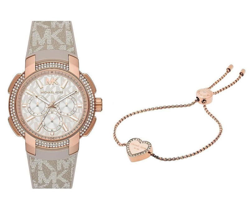 Michael Kors Sidney Chronograph White Dial Beige Leather Strap Watch For Women - MK6949 Buy Now By Michael Kors