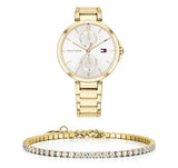 Shop Tommy Hilfiger Angela White Dial Gold Steel Strap Watch for Women - 1782128 in USA