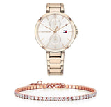 Shop Tommy Hilfiger Angela Quartz White Dial Rose Gold Steel Strap Watch for Women - 1782124 in USA