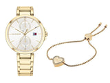 Shop Tommy Hilfiger Angela White Dial Gold Steel Strap Watch for Women - 1782128 in USA