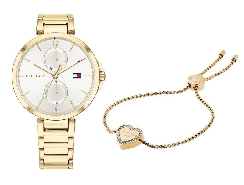 Shop Tommy Hilfiger Angela White Dial Gold Steel Strap Watch for Women - 1782128 in USA