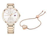 Shop Tommy Hilfiger Angela Quartz White Dial Rose Gold Steel Strap Watch for Women - 1782124 in USA