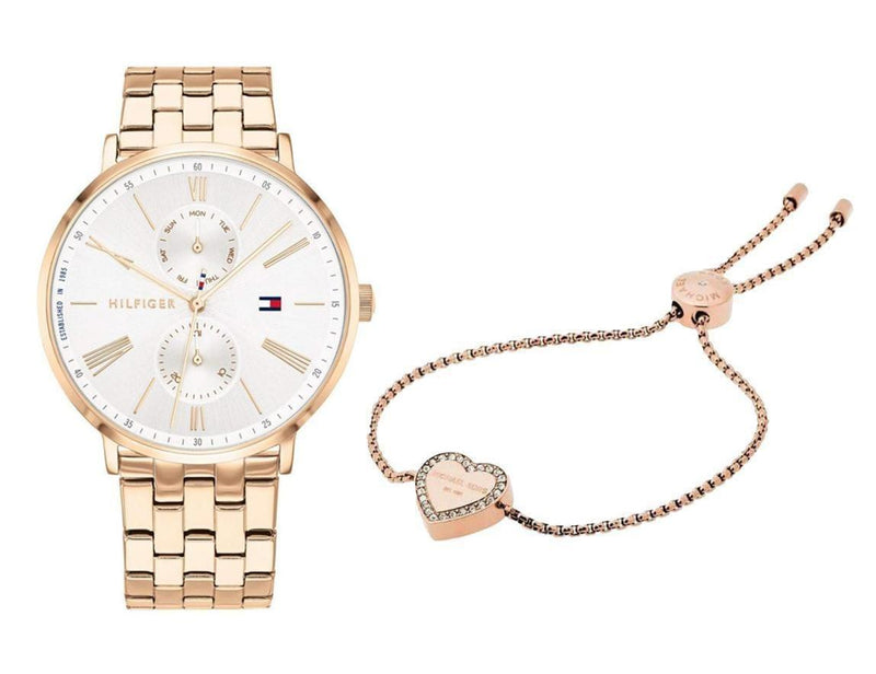 Tommy Hilfiger Jenna Quartz White Dial Rose Gold Steel Strap Watch for Women - 1782070 Buy Now By Tommy Hilfiger