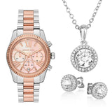 Michael Kors Lexington Chronograph Rose Gold Dial Two Tone Steel Strap Watch For Women - MK7219 Buy Now By Michael Kors