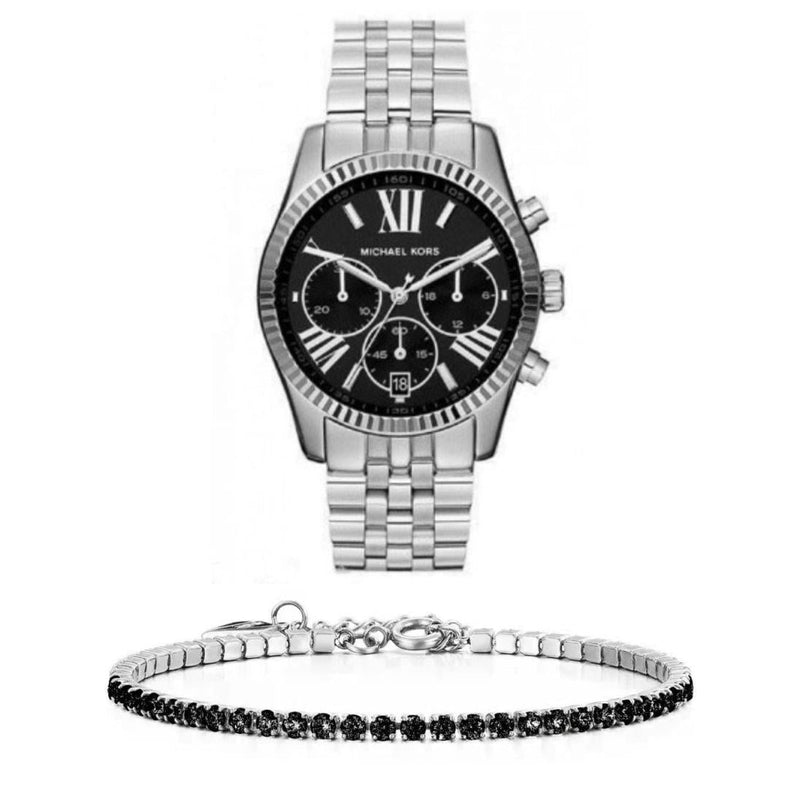 Michael Kors Runway Chronograph Black Dial Silver Steel Strap Watch For Women - MK5708 Buy Now By Michael Kors