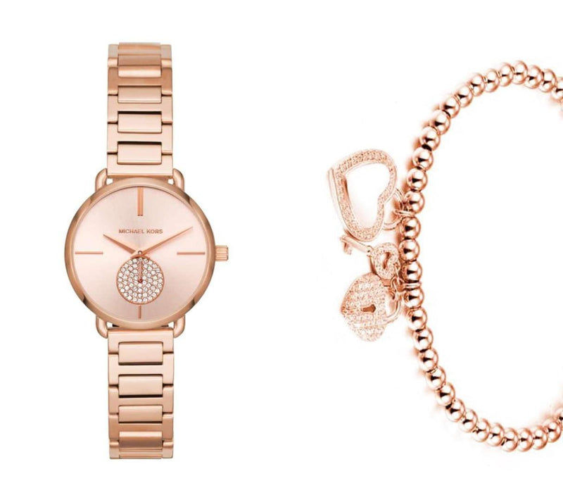 Michael Kors Portia Analog Quartz Rose Gold Dial Rose Gold Steel Strap Watch For Women - MK3839 Buy Now By Michael Kors