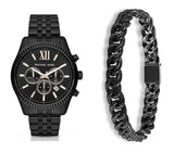 Michael Kors Lexington Chronograph Black Dial Black Steel Strap Watch For Men - MK8467 Buy Now By Michael Kors