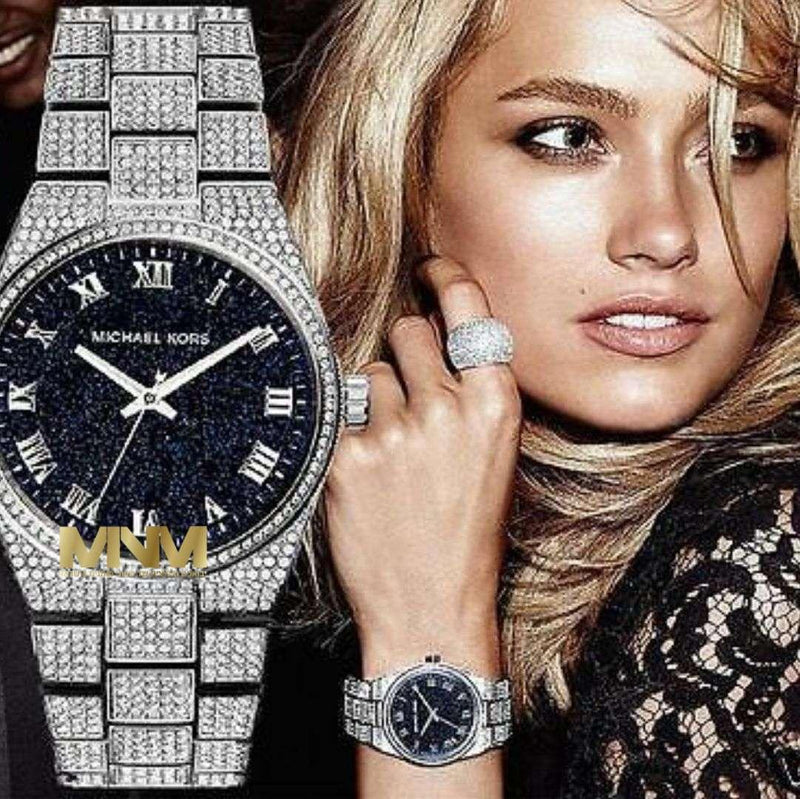 Michael Kors Channing Diamonds Black Dial Silver Steel Strap Watch for Women - MK6089 Buy Now By Michael Kors