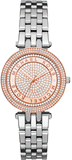 Michael Kors Darci Rose Gold Dial Silver Steel Strap Watch for Women - MK3446
