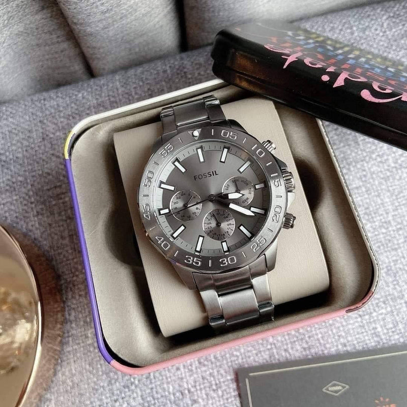 Fossil Bannon Multifunction Chronograph Grey Dial Grey Steel Strap Watch for Men - BQ2491 Buy Now By Fossil
