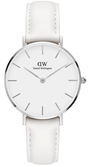 Daniel Wellington Petite Bondi White Dial White Leather Strap Watch For Women - DW00100190