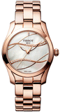 Tissot T Wave T Lady Mother of Pearl Dial Rose Gold Steel Strap Watch For Women - T112.210.33.111.00