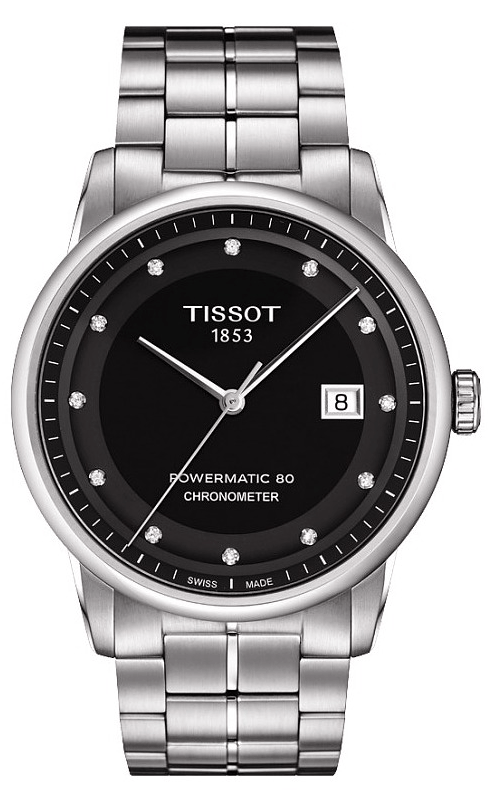Shop Tissot T Classic Luxury Powermatic 80 Black Dial Silver Steel Strap Watch For Men - T086.408.11.056.00 in USA