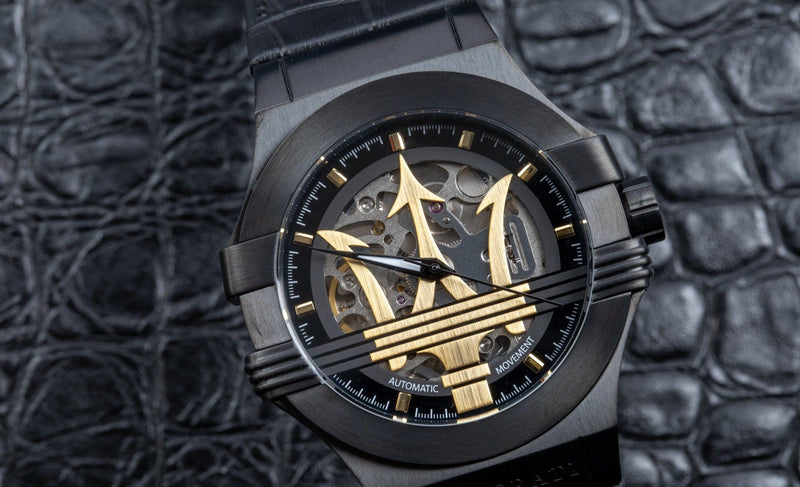 Maserati Potenza Skeleton Limited Edition Black Dial Black Leather Strap Watch For Men - R8821108027 Buy Now By Maserati