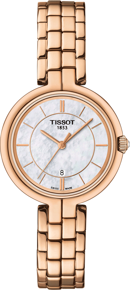 Tissot T Lady Flamingo Mother of Pearl Dial Rose Gold Steel Strap Watch For Women - T094.210.33.111.01 Buy Now By Tissot