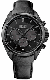 Hugo Boss Driver Chronograph Black Dial Black Leather Strap Watch For Men - HB1513061 Buy Now By Hugo Boss