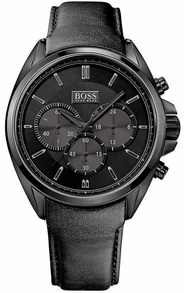 Hugo Boss Driver Chronograph Black Dial Black Leather Strap Watch For Men - HB1513061 Buy Now By Hugo Boss